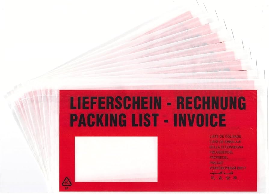  Lieferscheintasche DIN lang  - 1.000 Stück
