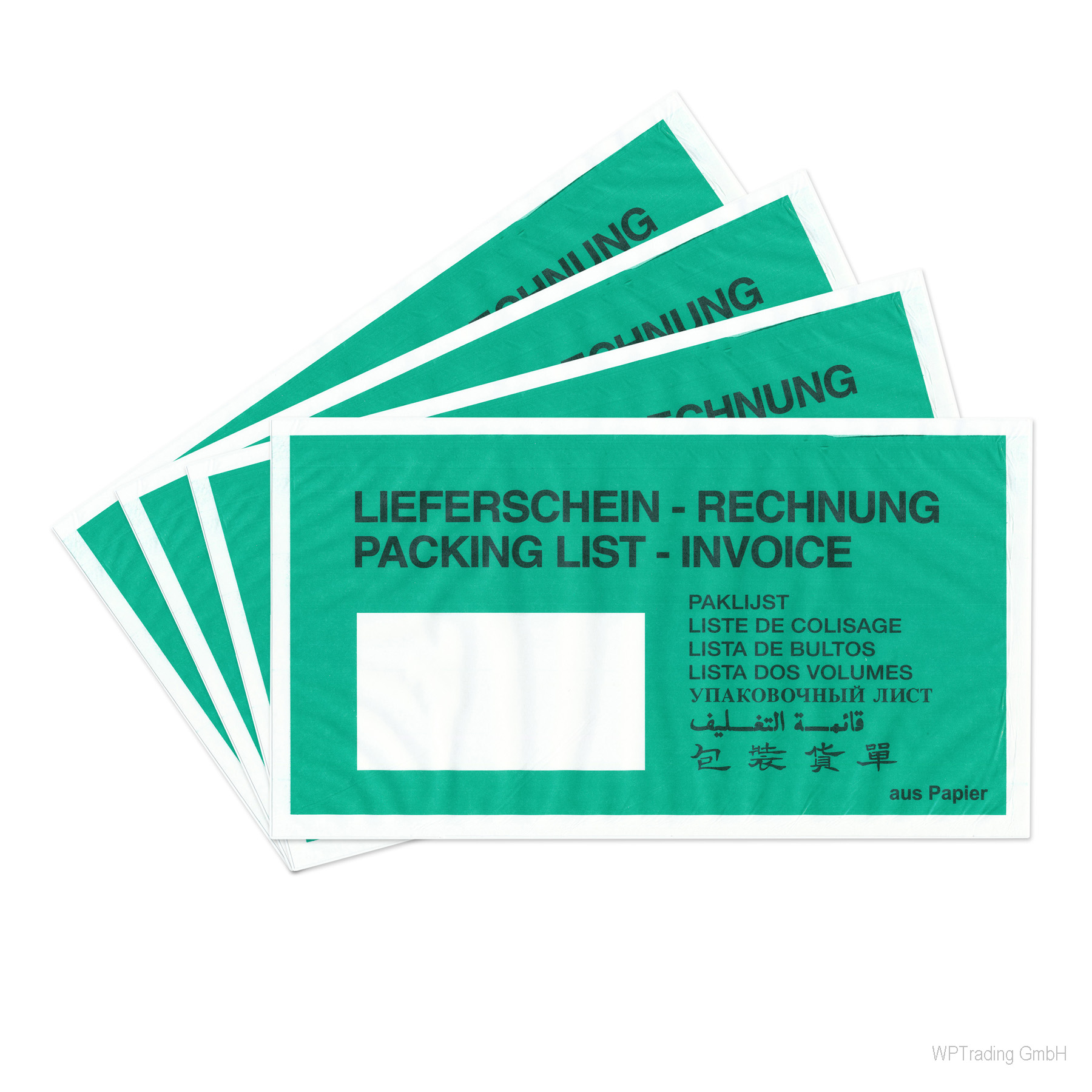Lieferscheintasche aus Papier - DIN Lang grün 