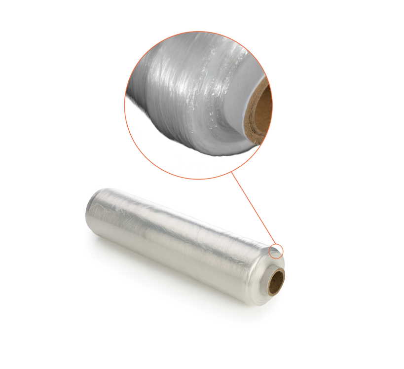 Handstretchfolie vorgedehnt 5,5my 420 mm x 600 lfm. 